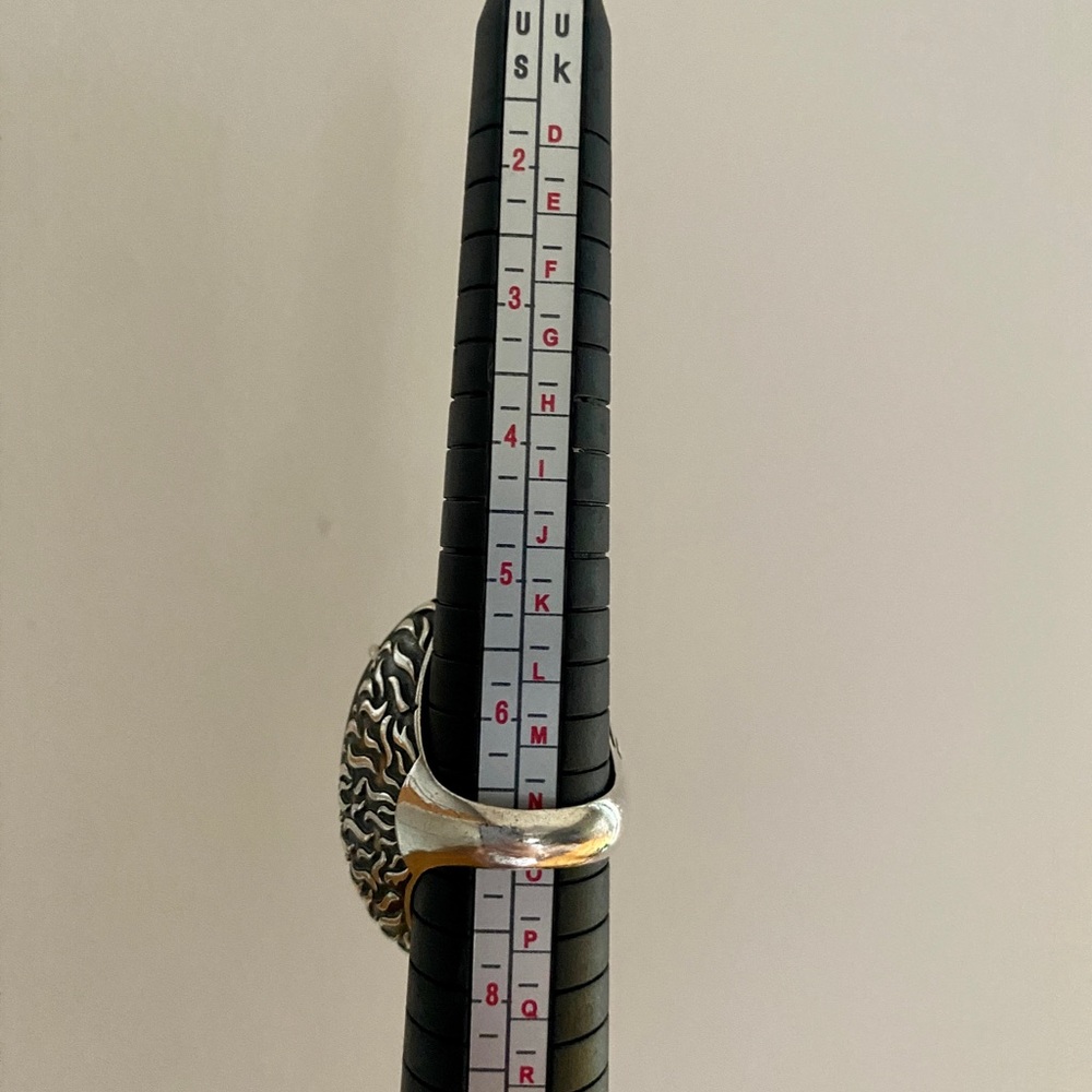 925 Silver Abalone Shell Statement Oval Ring - image 5